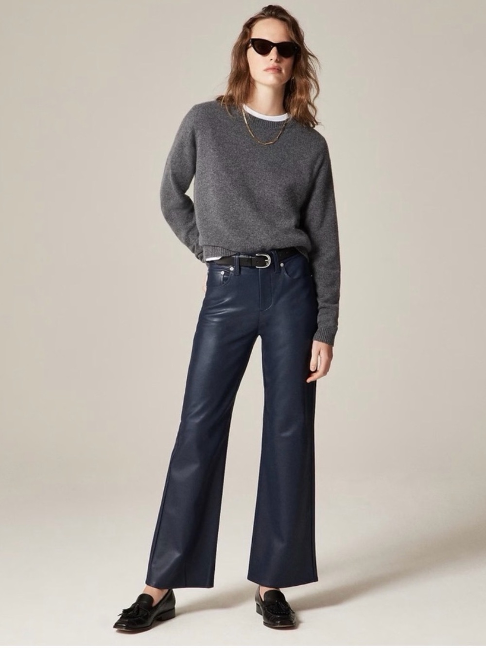NWOT J. Crew Charley Kickout cropped pant in faux leather